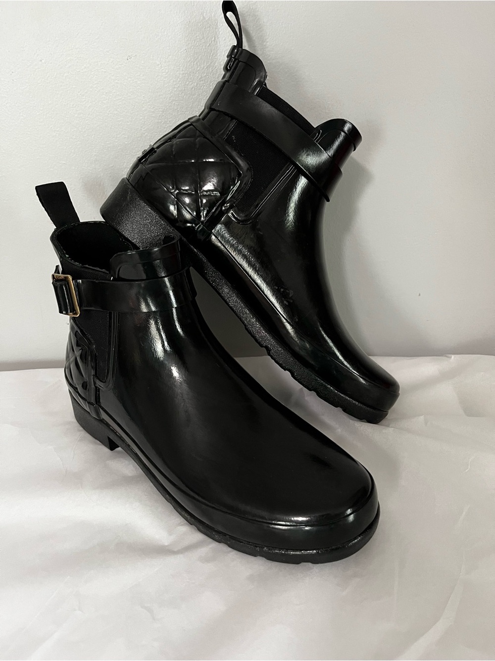 Hunter Quilted Gloss Chelsea Slim Fit Boots